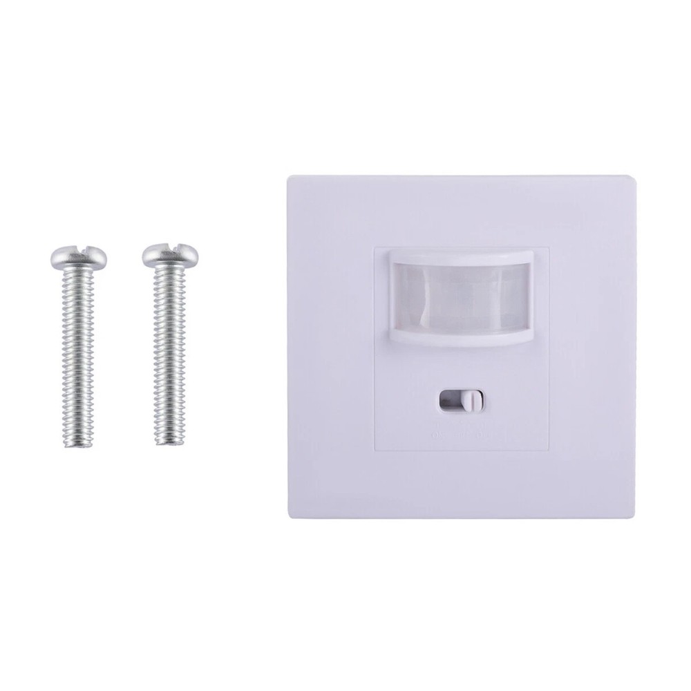 White PIR Motion Sensor Wall Switch AC100-240V for Downlights & Ceiling Lights