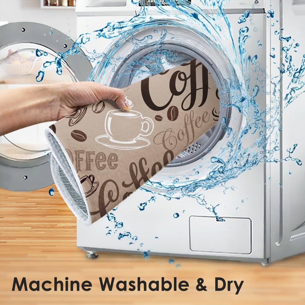 Absorbent Dish Drying Mat, First Coffee Cute Doodle Chalkboard Microfiber Pad...