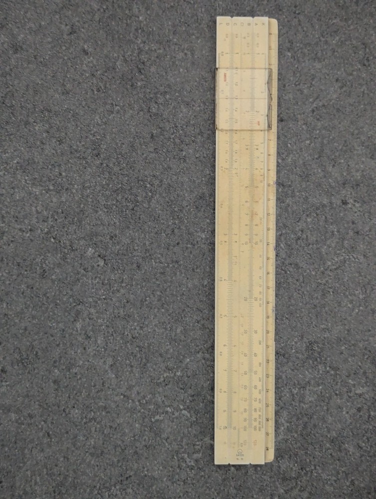 Vintage Aristo No.99 Slide Ruler with Worn Case Drafting Tool