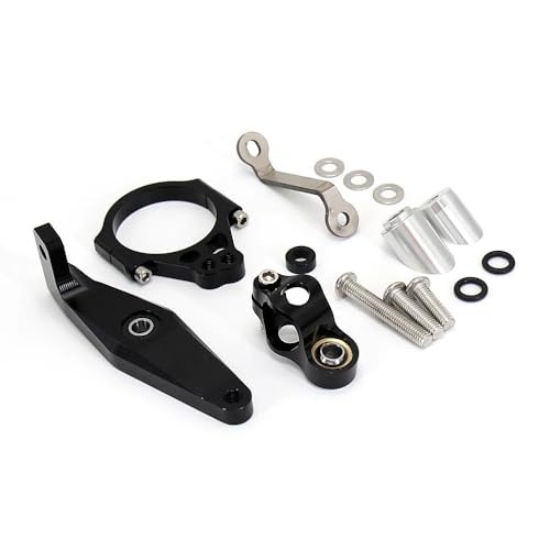 Adjustable Steering Damper Stabilizer with Mount Bracket Compatible with Black
