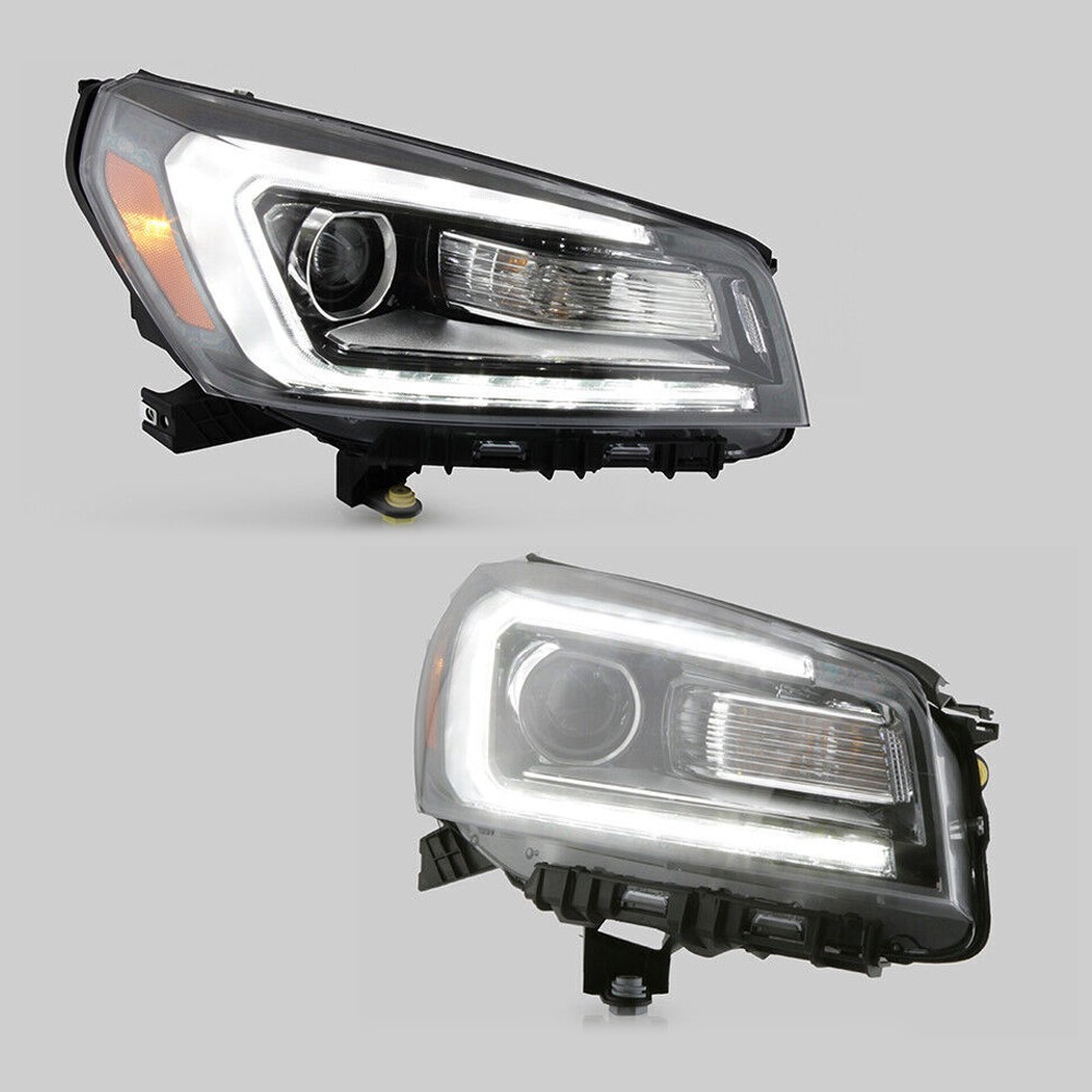 For 2013-2016 GMC Acadia Halogen Headlight w/ LED DRL Projector Left+Right Pair