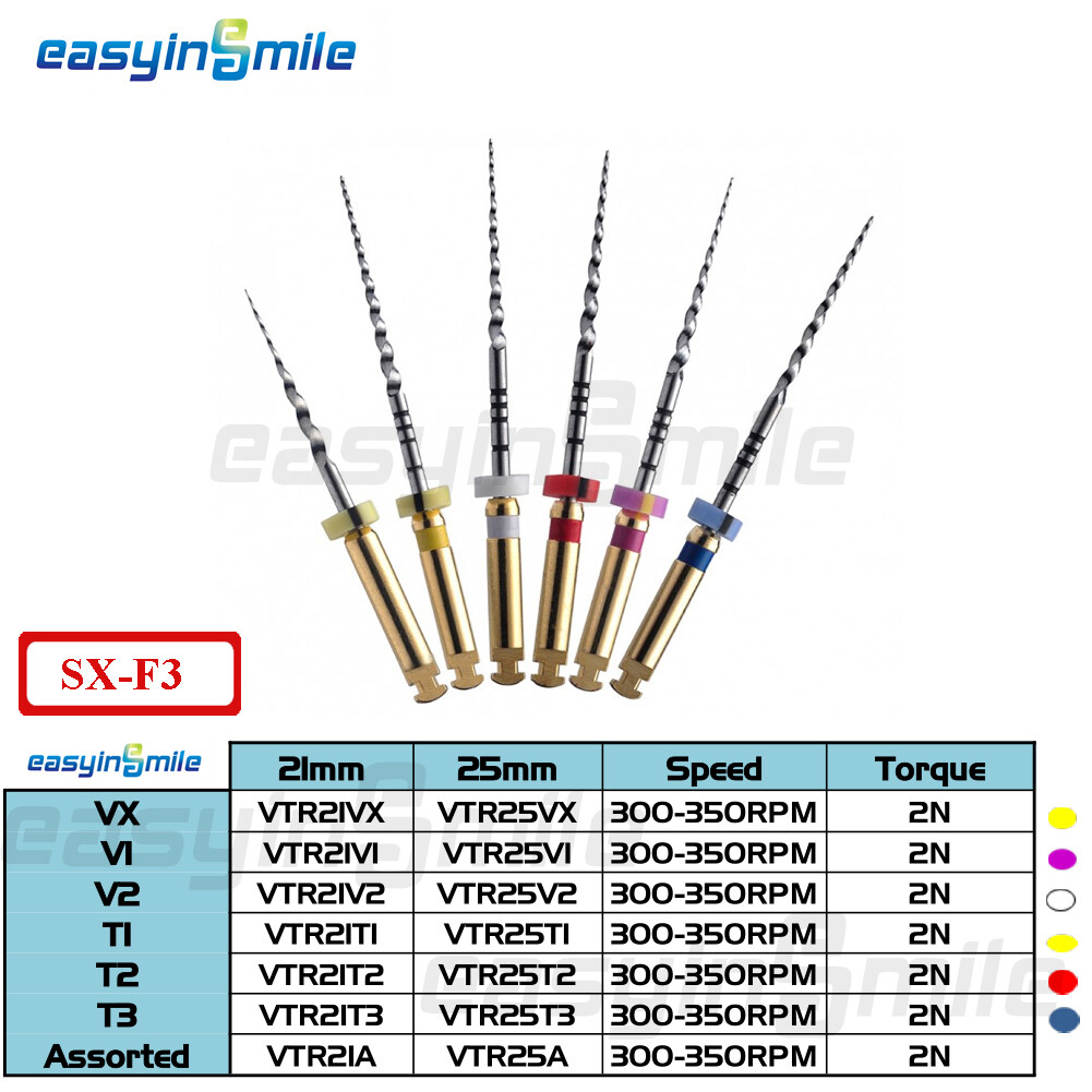 6Pcs Dental Endo Root canal Files X-Pro Gold Taper Niti Endodontic Files 25/31MM