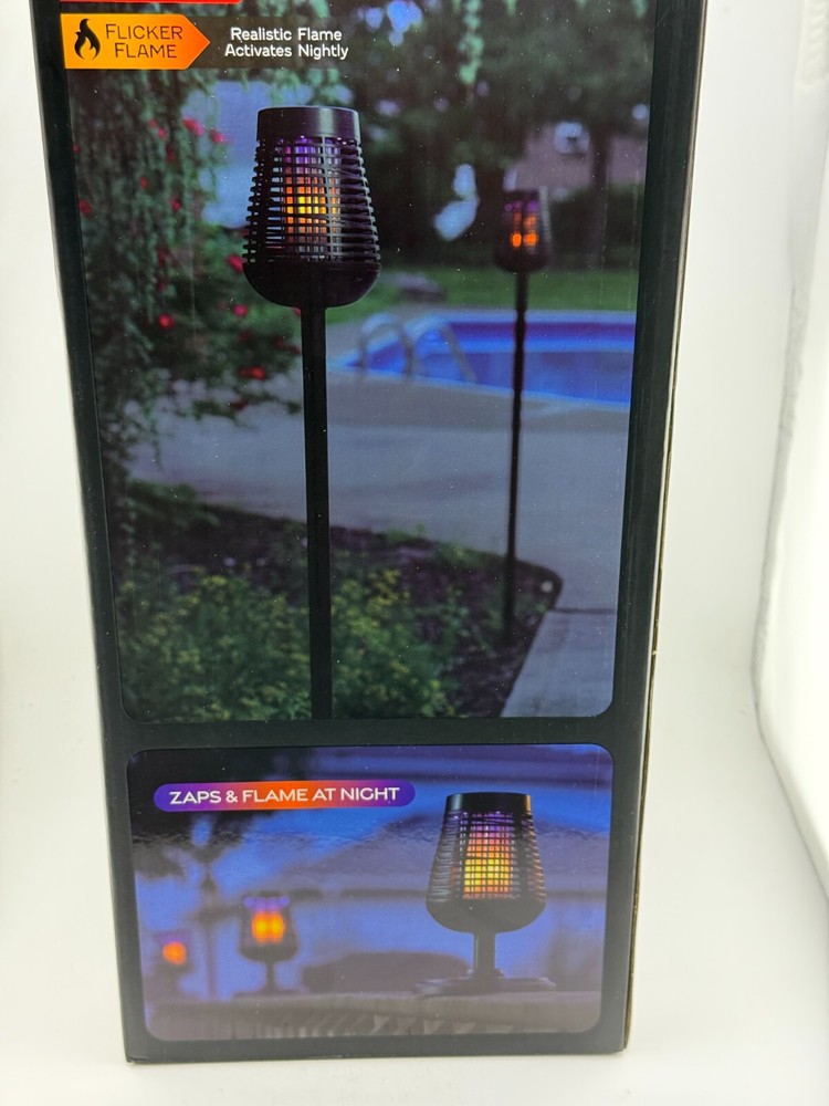 Insect Killer Torch, Solar Power Bug Zapper With Led Flame Effect New