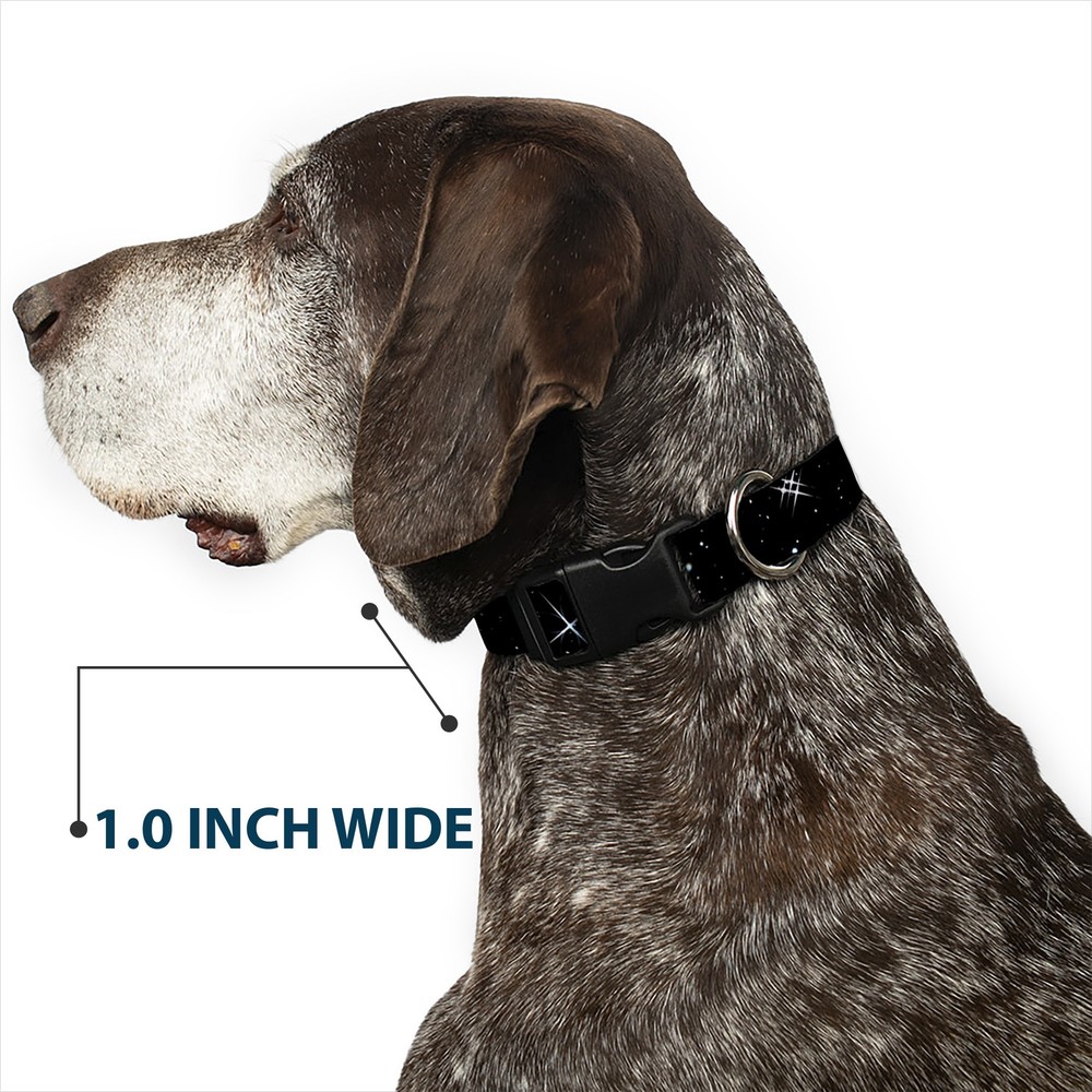 Plastic Clip Collar Deep Space Black/White Large 15-24"