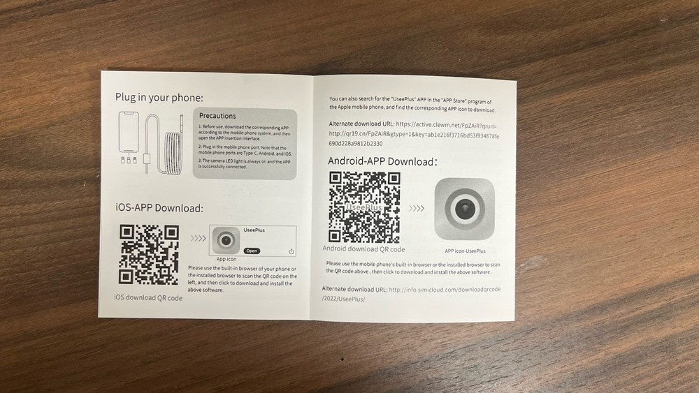 ENDOSCOPE CAMERA WITH LIGHT 16.4FT SEMI-RIGID CABLE WATERPROOF BORESCOPE SNAKE