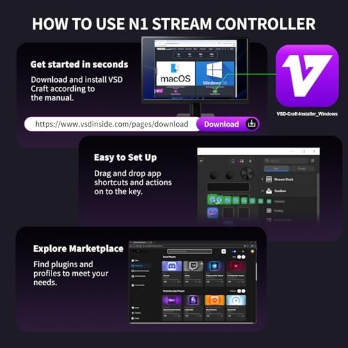 Stream Controller Deck with 18 Custom Macro Keys for OBS Twitch YouTube - PC & M