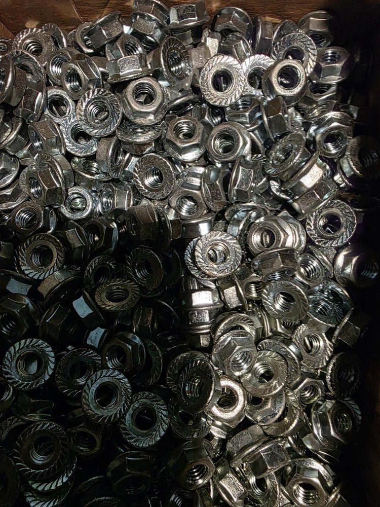 5/16"-18 Regular Hex Flange Nuts, Serrated LockNuts Case Hardened Grade 2