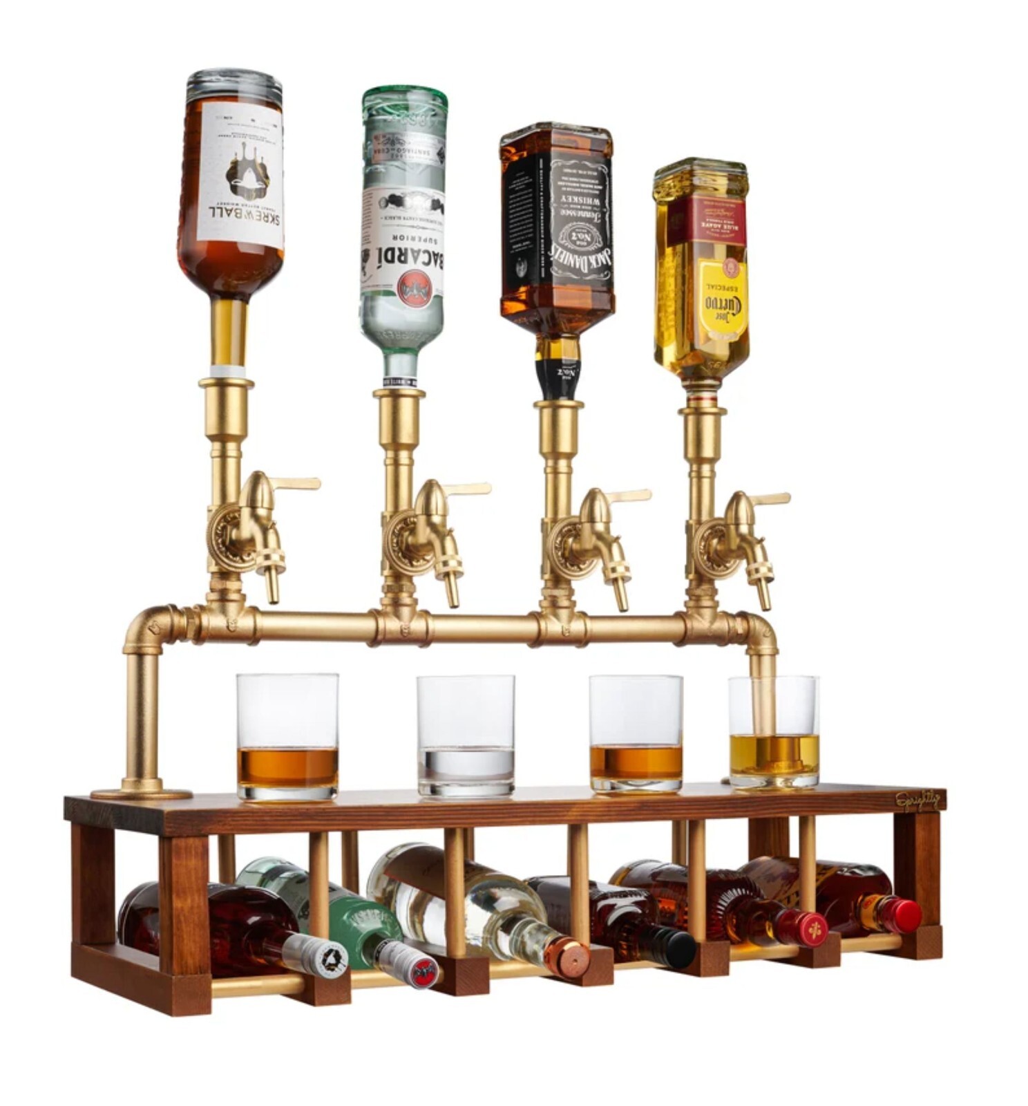 Liquor Dispenser for Home Bar, Liquor 4 Bottle Pourers, Spirit Aerator, Wine Tap