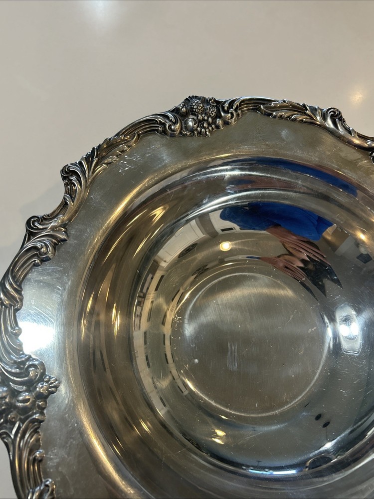 Reed Barton King Francis Silverplate Footed Centerpiece Bowl #1694 & 1671 Dish