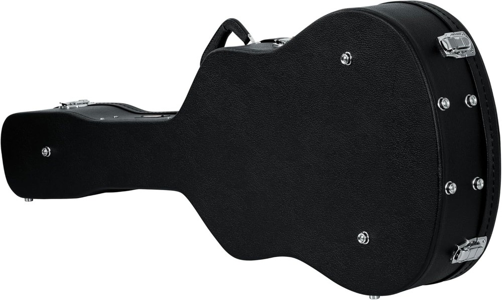 Durable 6/12 String Acoustic Guitar Case with Plush Interior & Locking Latch