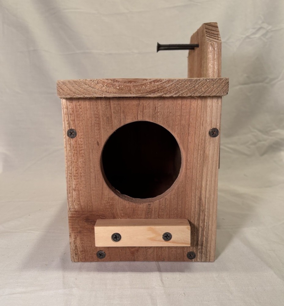 Solid Cedar Backyard Squirrel House Nesting Box - Wooden Wildlife Box W Bedding