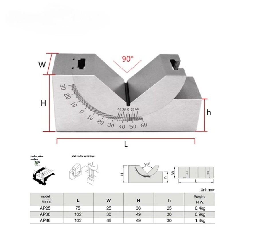 High-Precision Adjustable Angle Gauge Angle Block for Milling Machines