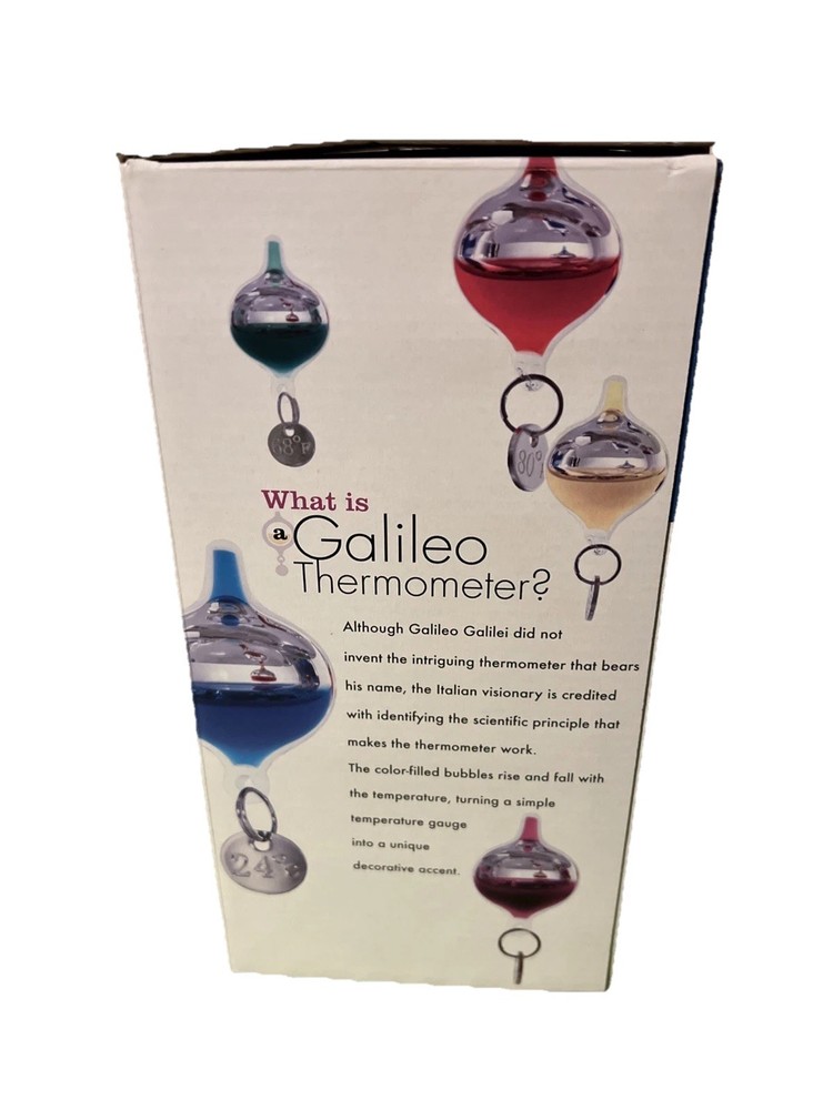 Three Hands Galileo Light Bulb Shape Thermometer New In Box!