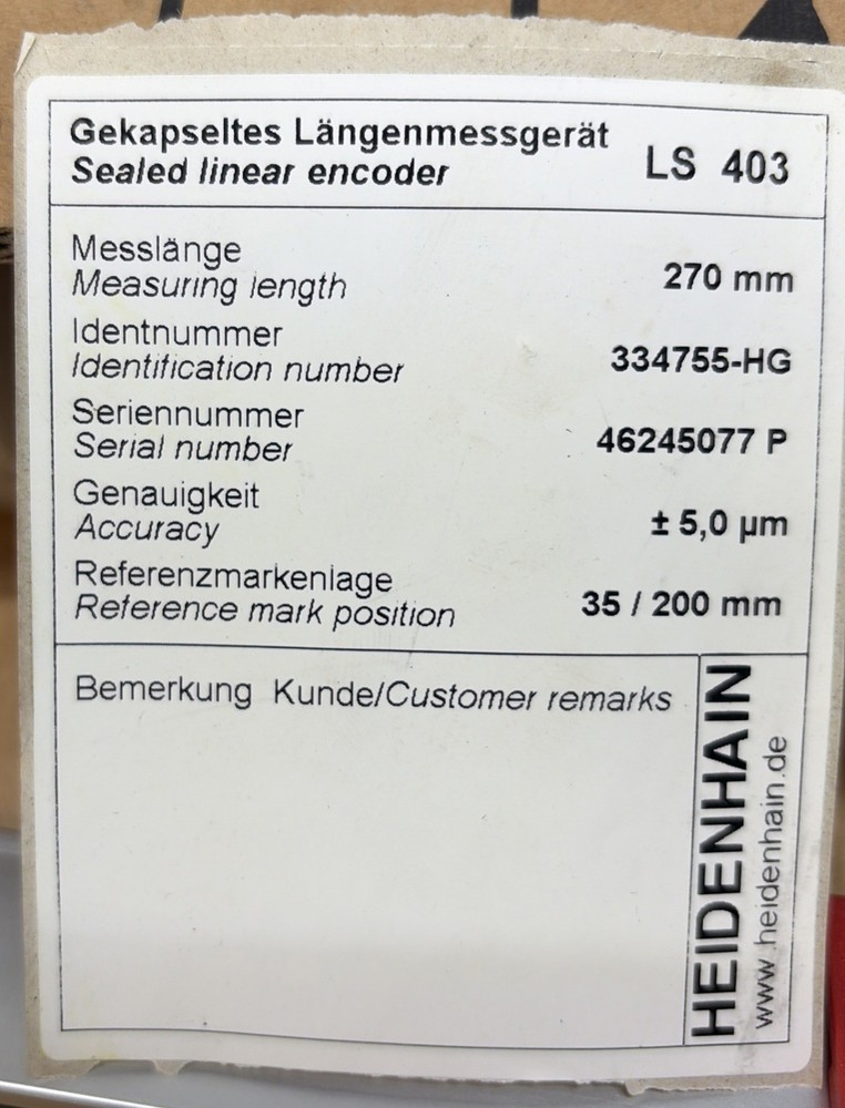 HEIDENHAIN LS 403 LINEAR ENCODER