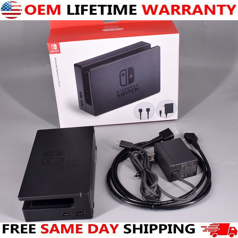Original Nintendo Switch Charging Dock + AC Adapter Power Cable + HDMI CABLE Set