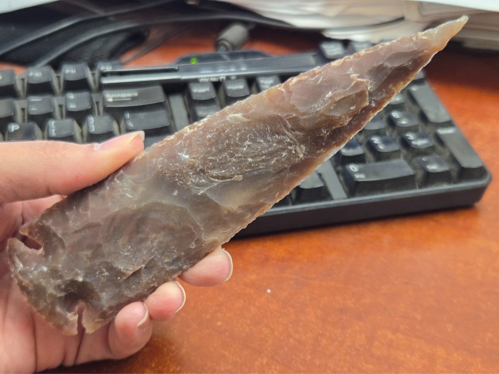 AGATE STONE SPEARHEAD ARROWHEAD POINT MEDIEVAL 6" - 6 1/2"