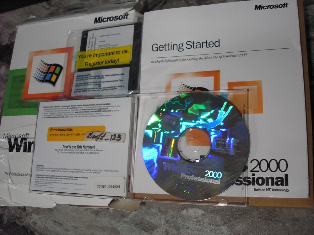 MICROSOFT WINDOWS 2000 PROFESSIONAL FULL OPERATING SYSTEM MS WIN PRO=NEW BOX=