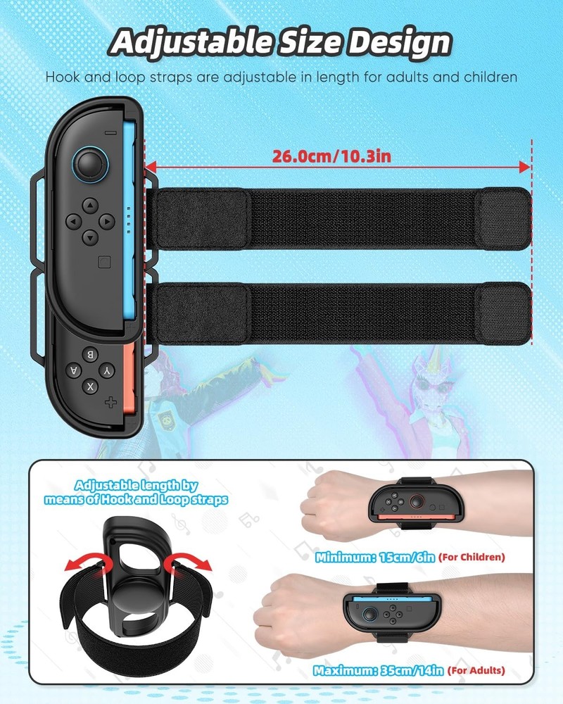 Nintendo Switch 2 Joy-Con Wristbands – Durable Adjustable Joy‑Con Strap Set