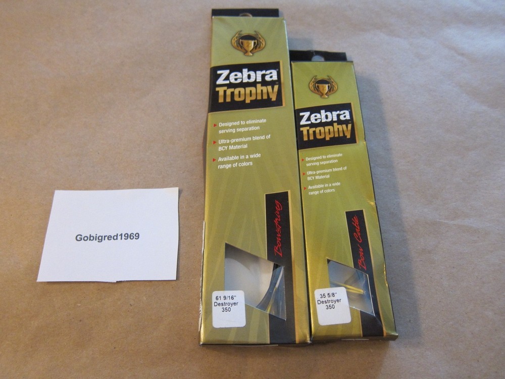 New Bowtech Destroyer 350 61 9/16" String Bowstring & Cable 35 5/8" Zebra Trophy