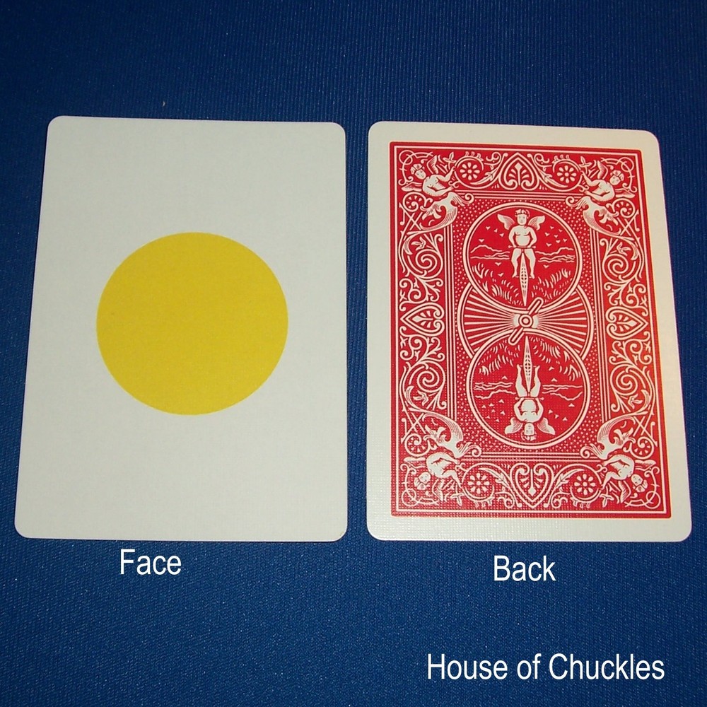 Large Yellow Dot, Bicycle Printed Gaff Card, Red