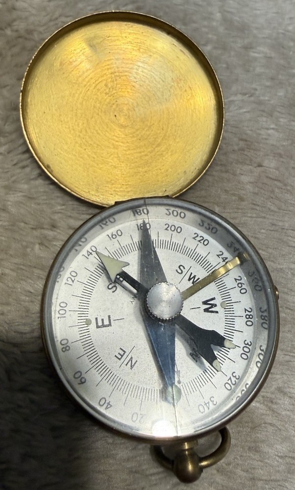MARITIME, GERMAN BRASS HAND HELD MINI COMPASS