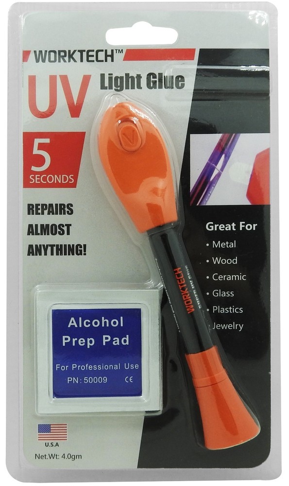 WorkTech Premium & NON-TOXIC  5-Second UV Light Glue for Glass Ceramic Plastics