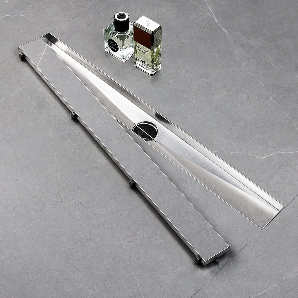 Versatile 24" Stainless Steel Linear Drain with Rust-Resistant Tile Insert Grate