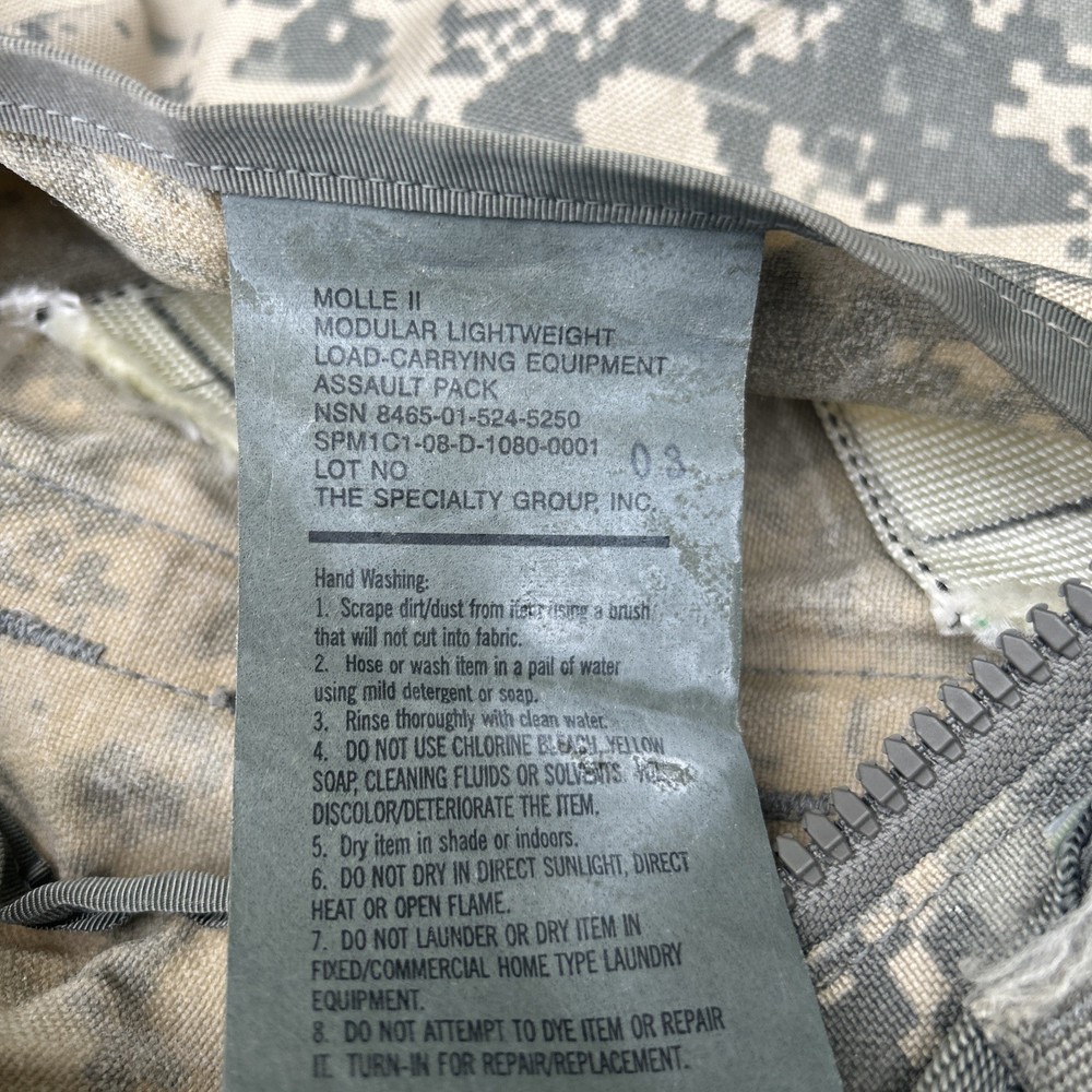 MOLLE II MODULAR LIGHTWEIGHT LOAD -CARRYING EQUIPMENT ASSAULT PACK Backpack