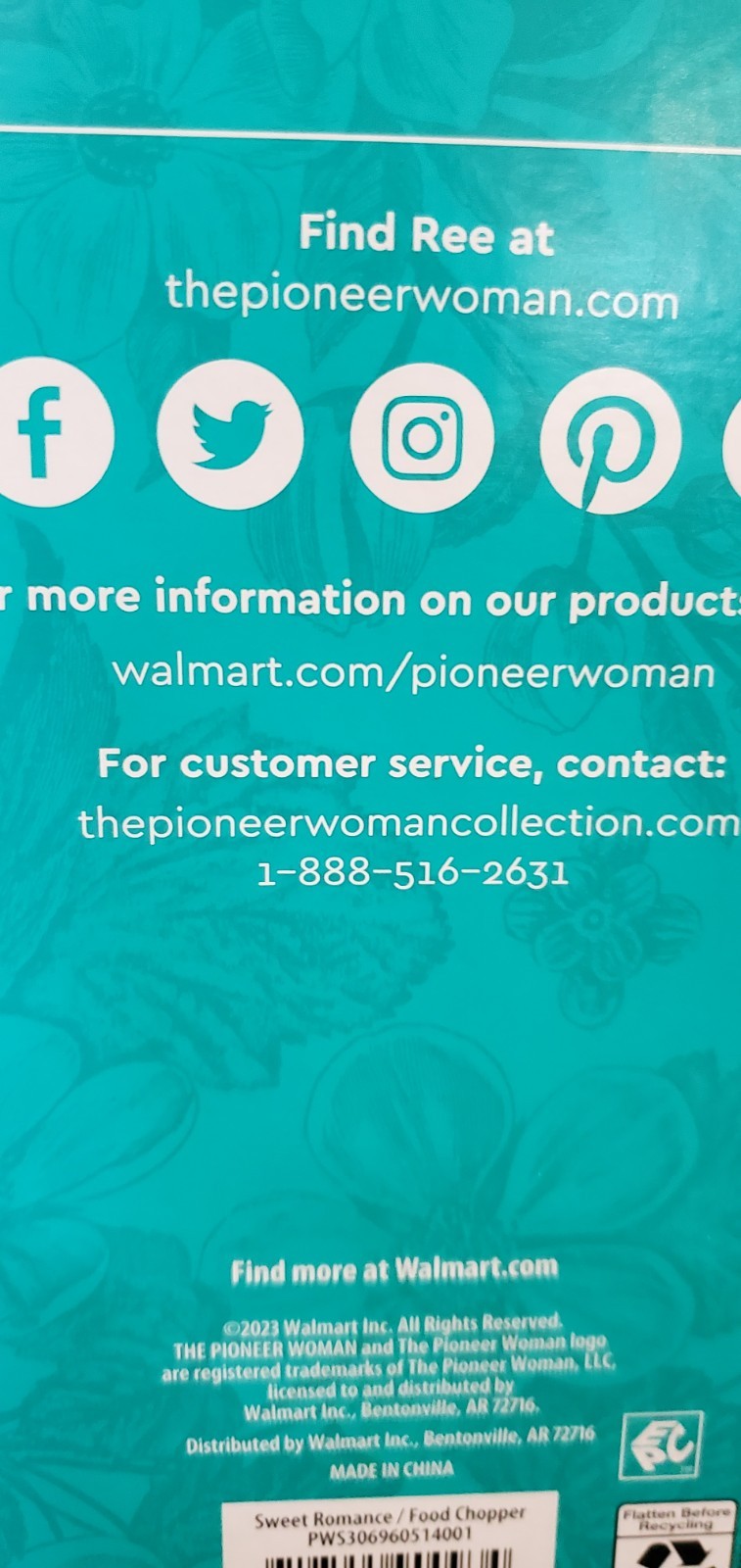 Pioneer Woman - Sweet Romance - Food Chopper