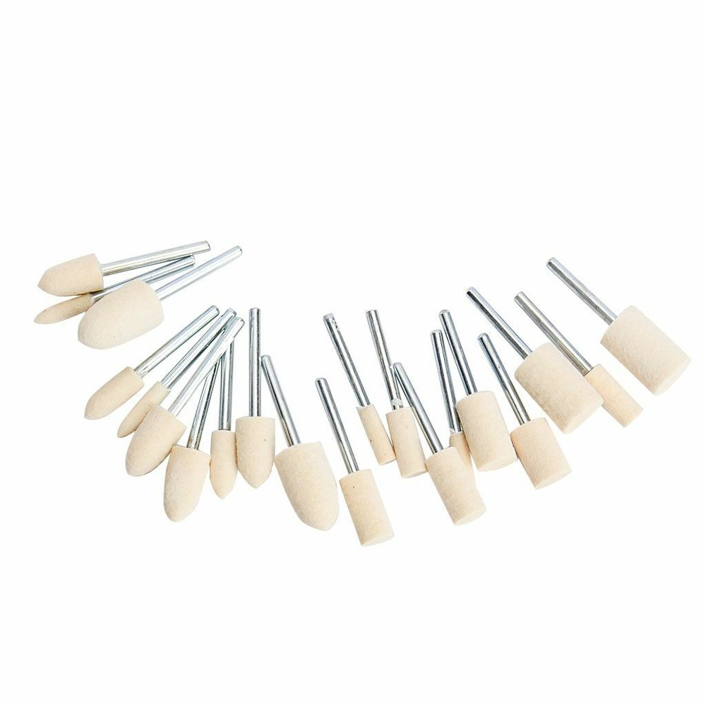 20pcs Wool Felt Polishing Bits Buffing Pads Tips Rotary Tool for Grinder Bit Kit