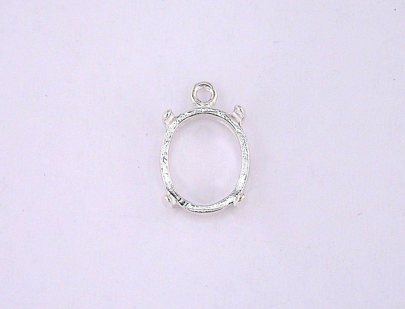 Oval Cabochon Dangle Setting Sterling Silver