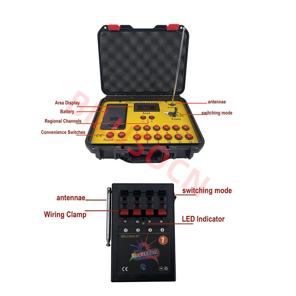 24 Cues Fireworks Firing System,500M 1200 Cues Wireless Control Ship From USA