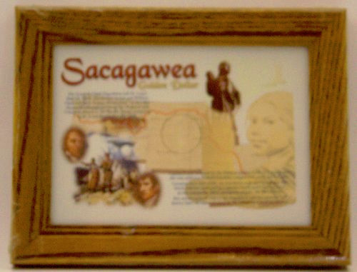 Sacagawea Single Coin, Solid Oak Frames 5x7