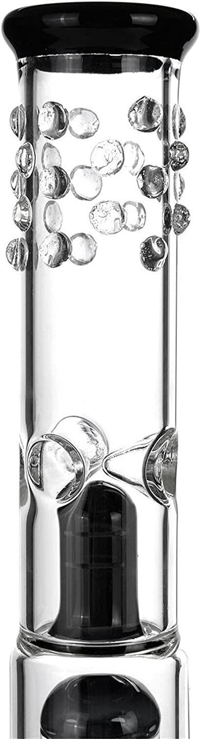 16.5" Black Heavy Glass Bong Shisha Percolate Hookah Water Pipe W/ICE 18mm Bowl