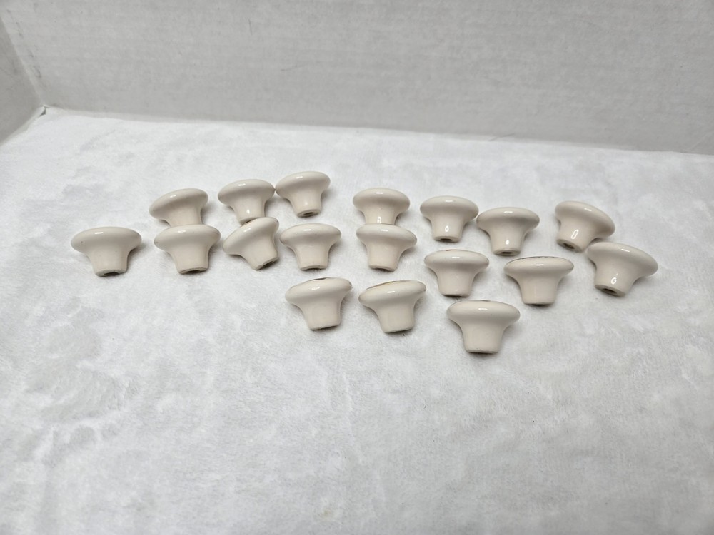 Set 18 Vintage 1 1/2" Round Porcelain Drawer Pull Knobs, bears, bee, kettle