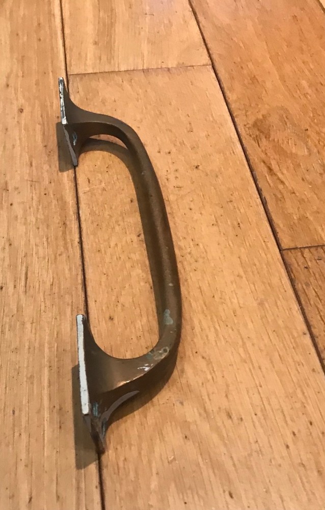 Vintage solid brass pull handle 10” Long (255mm Long) Approx (DR)