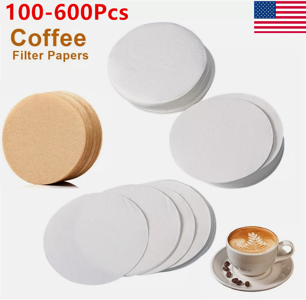 100-600Pcs Round 64MM Filter Paper Coffee Tea Maker Replacement  Accessories US