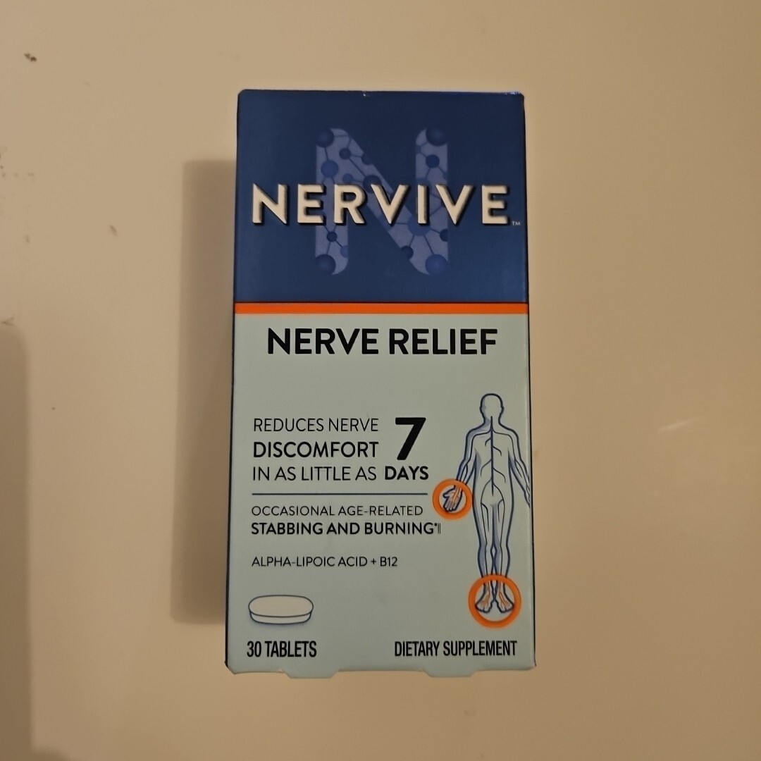 Nervive Nerve Relief Dietary Supplement 30 Tablets Exp 2027+