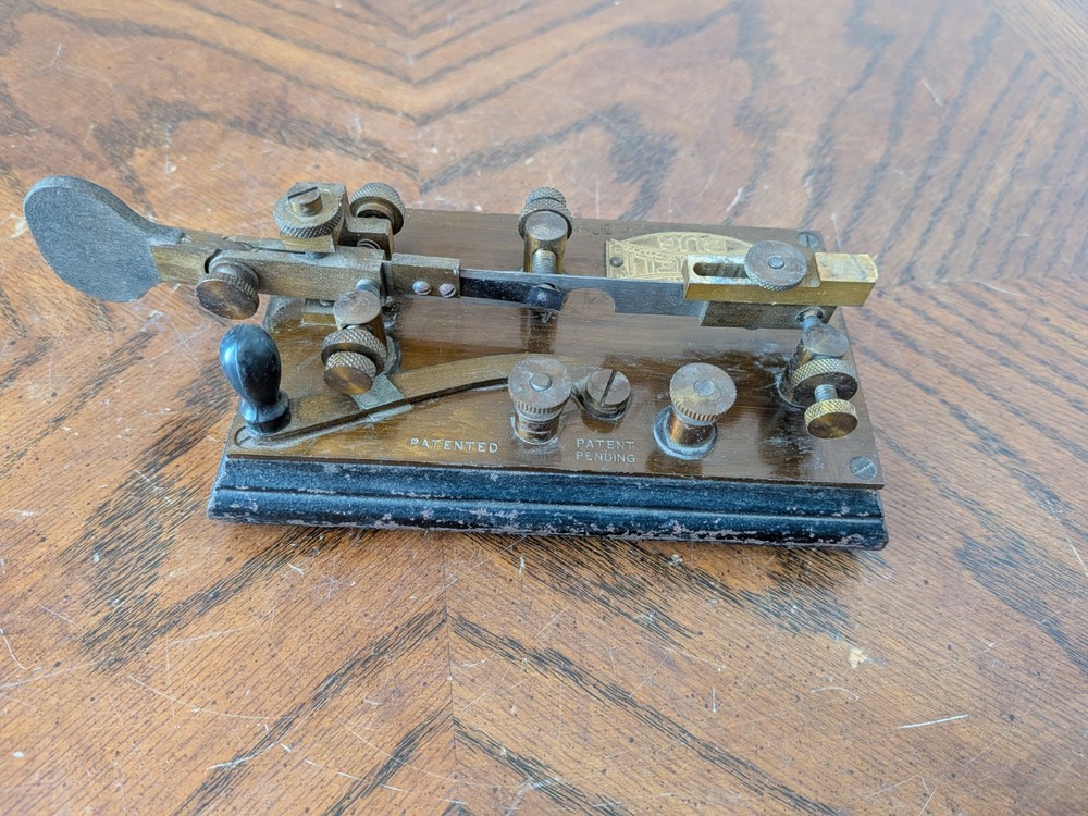 RARE J.H. Bunnell GOLD BUG Telegraph Key Keyer Morse Code Vintage