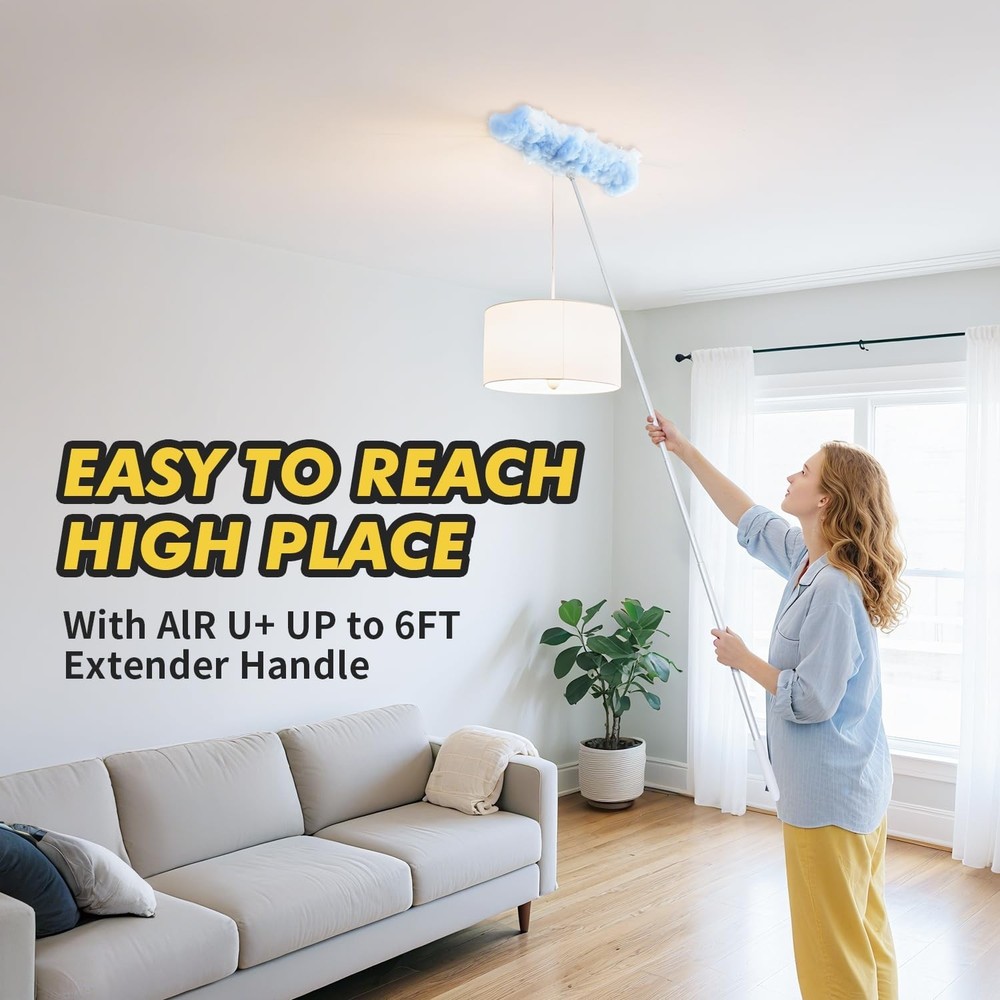 6 ft Extendable Duster Handle with 10 Refills, Compatible with Swiffer, Dispo...