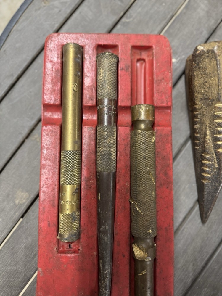 Mac Tools 3pc Brass Punch Set Brass Hammer proto snap on socket set Random