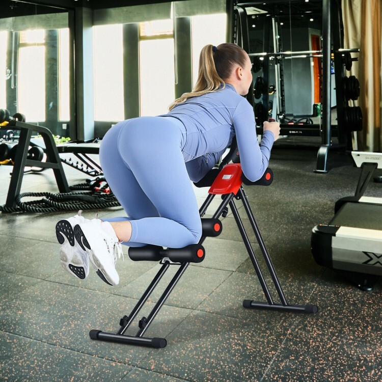 Foldable Core Abdominal Trainer Adjustable AB Crunch Workout Machine LCD Display