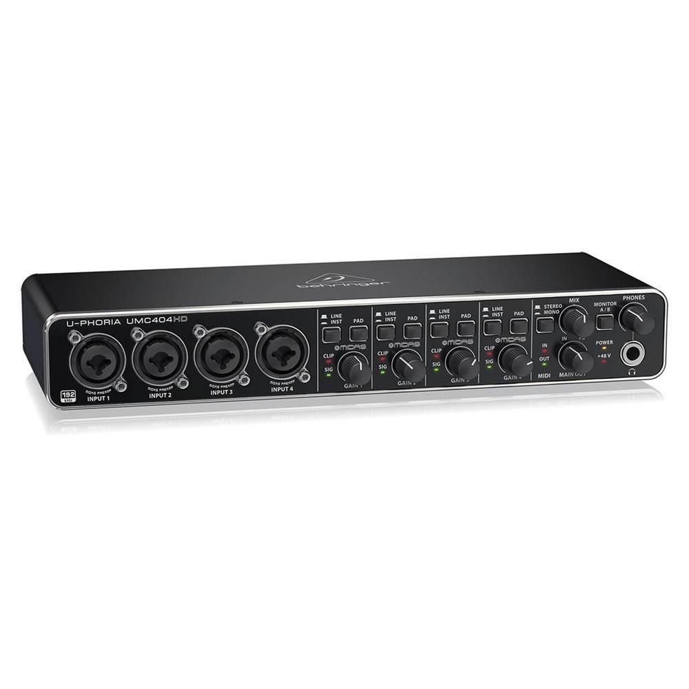 Behringer U-PHORIA UMC404HD USB 2.0 Audio Interface - Bundle With XLR Profession