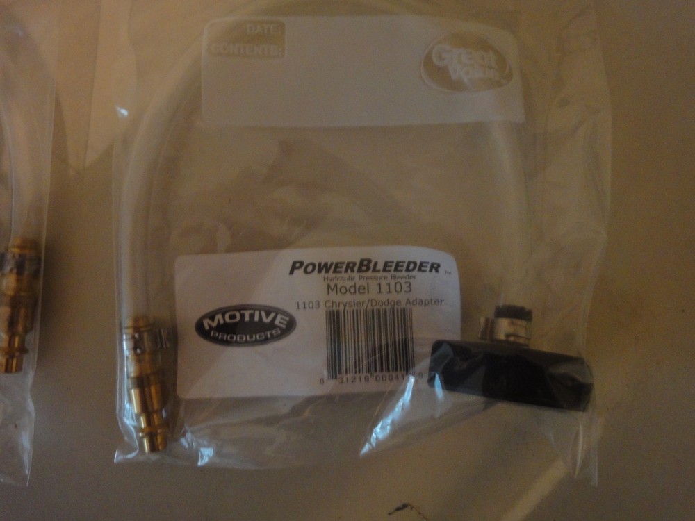 Motive Brake Bleeder Kit 0380 plus additional brake bleed tools