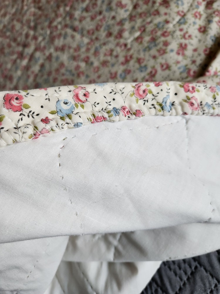 Vtg Springmaid Bedspread Quilted Comforter Rounded Single Double Fabric Material