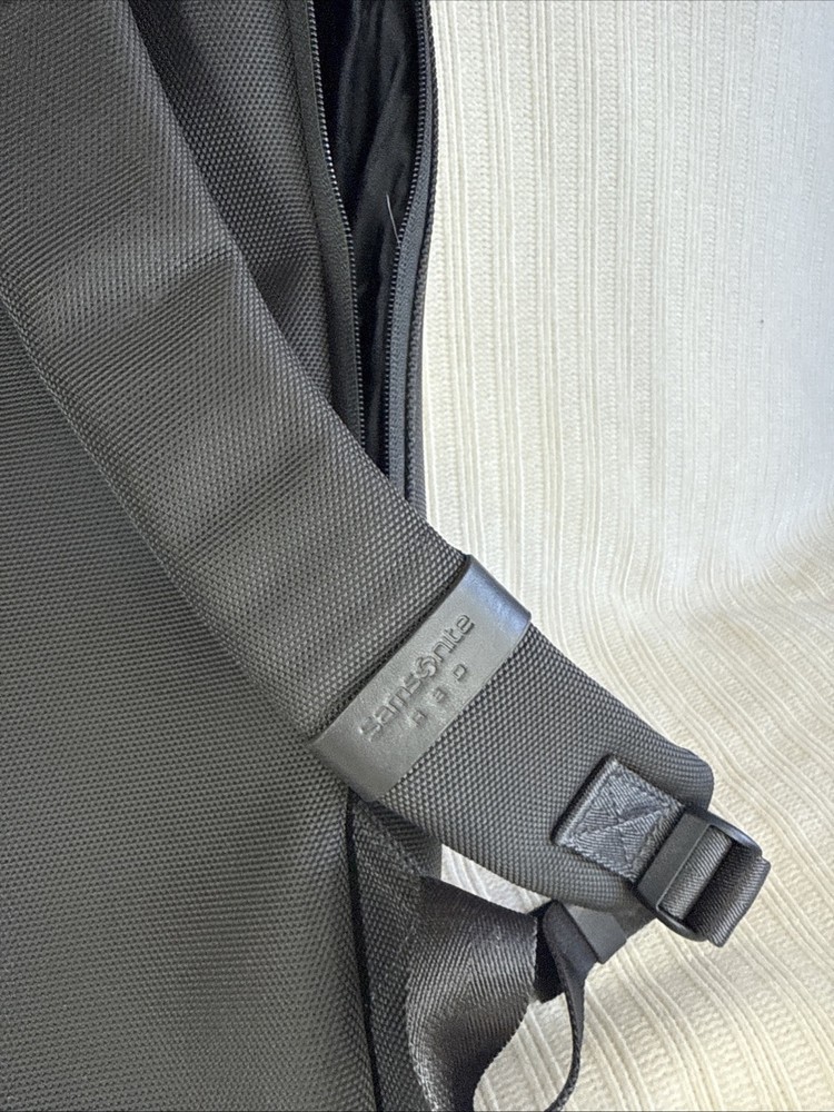 Samsonite Red Leather Laptop Backpack-Black