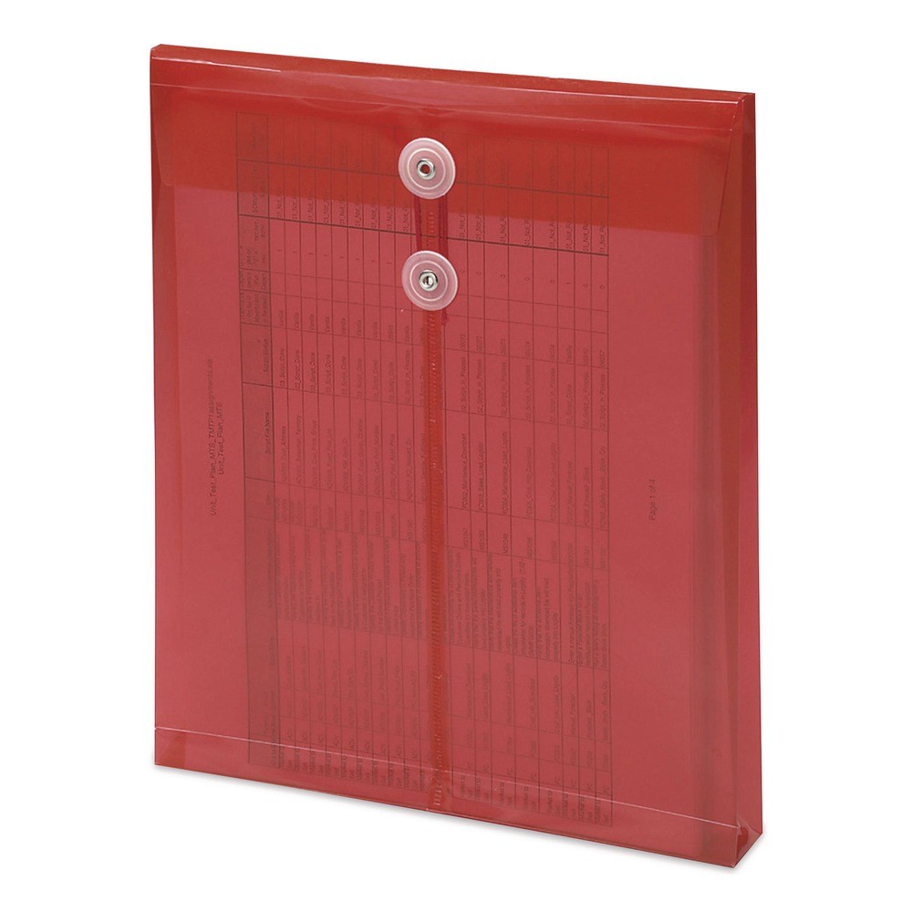 Smead 89547 Poly String & Button Interoffice Envelopes - Trnsp Red (5/PK) New