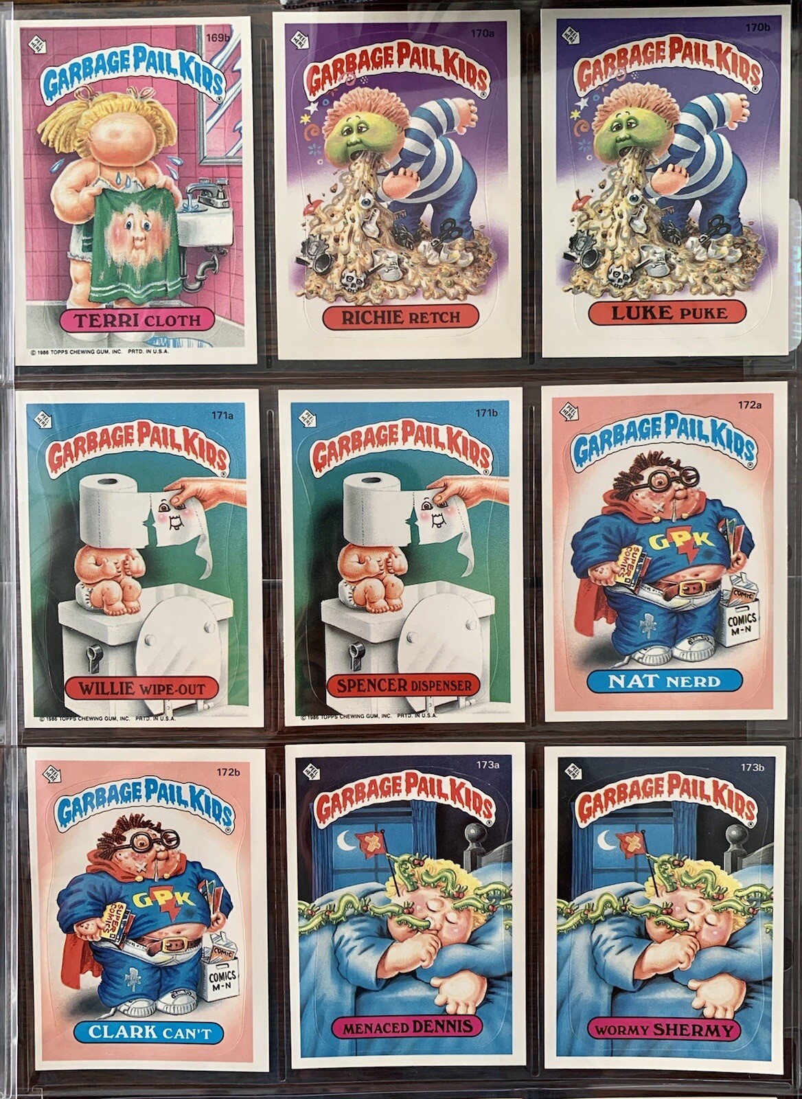 1986 GARBAGE PAIL KIDS OS5 ORIGINAL SERIES 5 COMPLETE 88 CARD VARIATIONS SET.