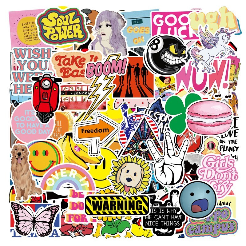 100 Random Skateboard Stickers Bomb Vinyl Laptop Luggage Decals Dope Sticker Lot