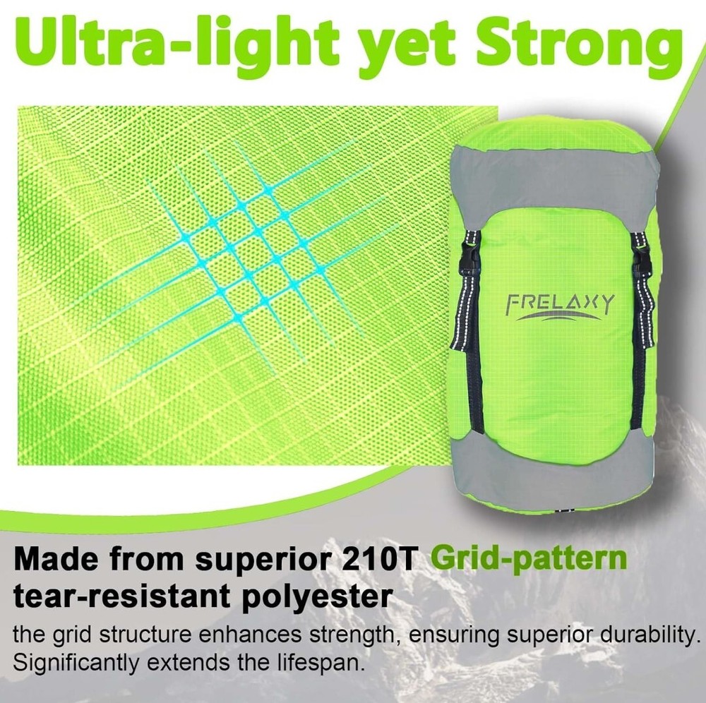Frelaxy Compression Sack, 40% More Storage! Large, Neon Green